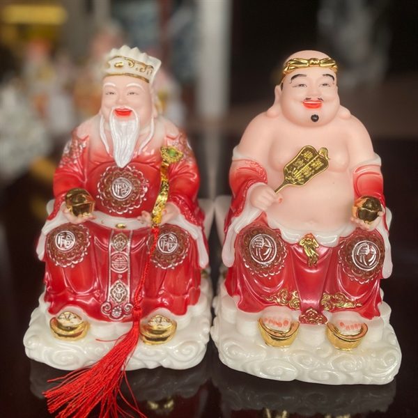 Tượng Thần Tài Thổ Địa Bột Đá Đỏ SP001259