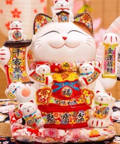 Mèo Thần Tài Thất Phúc Miêu 25cm