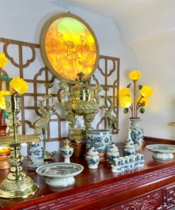 Bộ Đồ Thờ Thần Linh Men Rạn Vẽ BTL01RV
