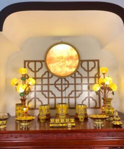 Bộ Bát Hương Sứ Kim Sa Thờ Gia Tiên BGT02KS2