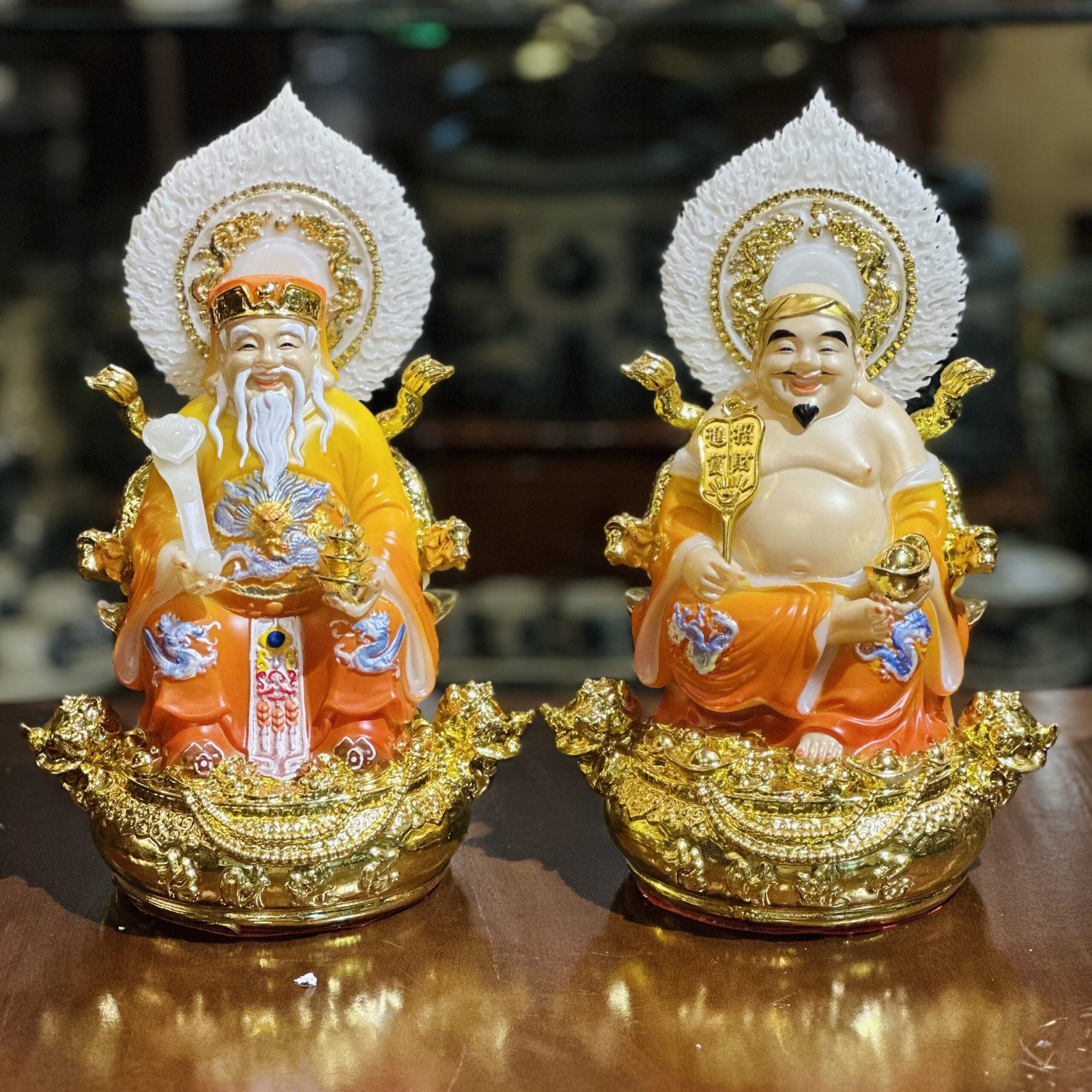 Tượng Thần Tài Thổ Địa Hiệu Ứng Đồng Cam