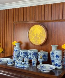 Bộ Đồ Thờ Gia Tiên Men Ngọc – bộ cơ bản, bàn thờ ngang 127 -155 cm