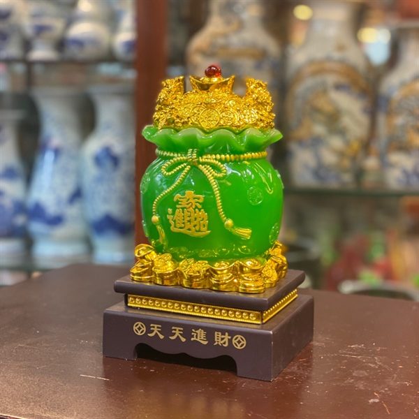 Túi Tiền Vàng Màu Xanh Chiêu Tài
