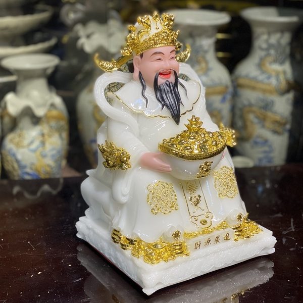 Tượng Thần Tiền/ Thần Phát Phú Quý Rồng Trắng