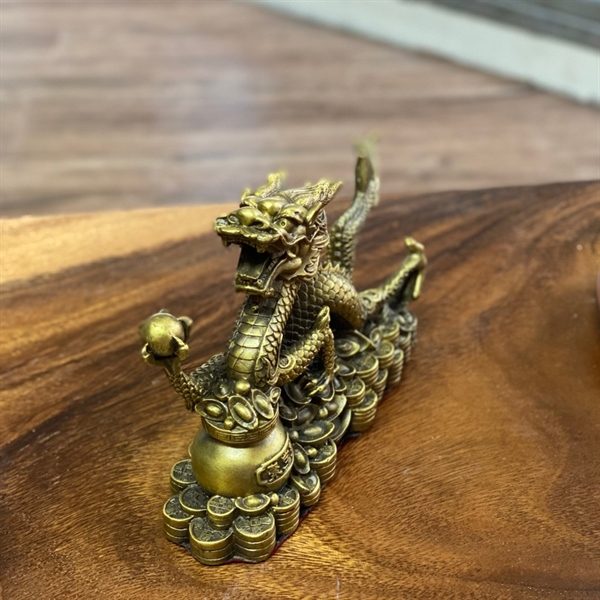 Rồng Đồng cầm Ngọc Bệ Hũ Tiền Vàng