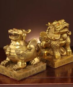 Tượng Tỳ Hưu Ngồi Đồng Ngồi Bệ Phong Thủy