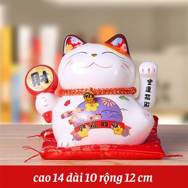Mèo Thần Tài Maneki Neko Mini 14cm - Ảnh 2