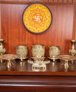 Bộ Đồ Thờ Gia Tiên Đồng Vàng BTGTDV1