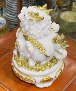 Tỳ Hưu Phong Thủy Đế Xoay Bột Đá Trắng