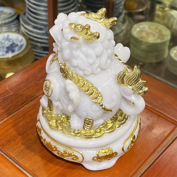 Tỳ Hưu Phong Thủy Đế Xoay Bột Đá Trắng