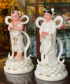 Tượng Tiên Đồng Ngọc Nữ Bột Đá Trắng