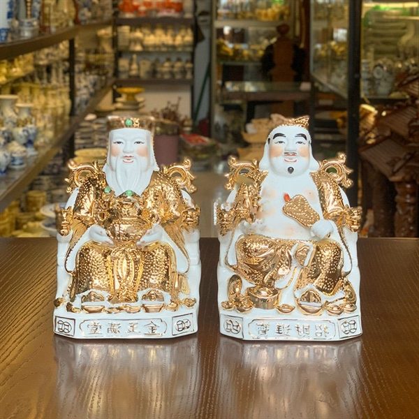 Tượng Thần Tài Thổ Địa Sứ Dát Kim Cao Cấp