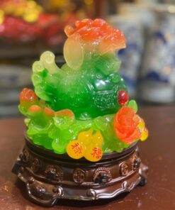 Tỳ Hưu Phong Thuỷ Xoay Đế Gỗ Hồ Lô Xanh