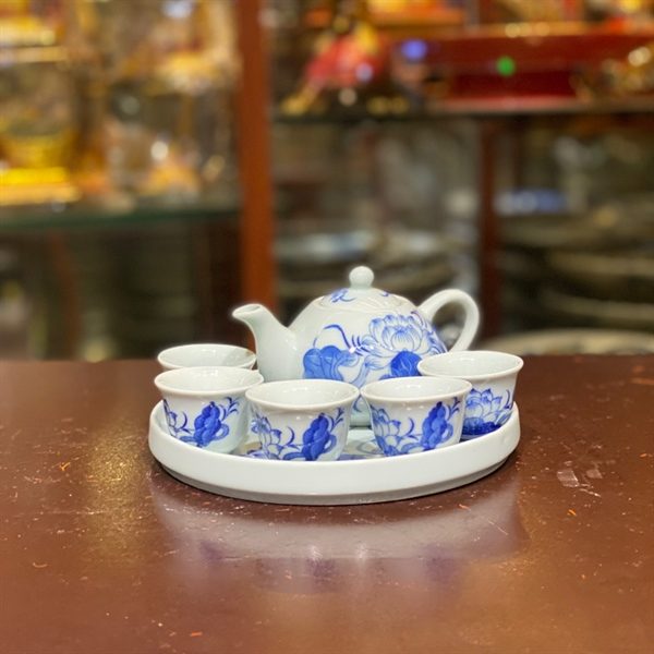 Bộ Ấm Chén Trà Thờ Men Ngọc