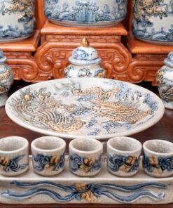 Bộ Thờ Gia Tiên Men Rạn Đắp Nổi BTGTMRDN3