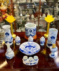 Bộ Đồ Thờ Thần Linh Sứ Men Ngọc