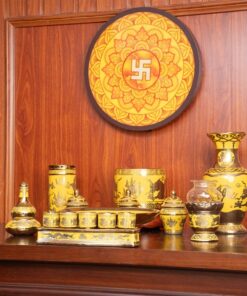 Bộ Đồ Thờ Thần Linh Sứ Vàng Kim Sa