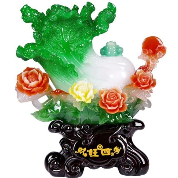 Tượng Bắp Cải Thiềm Thừ Hoa Mẫu Đơn
