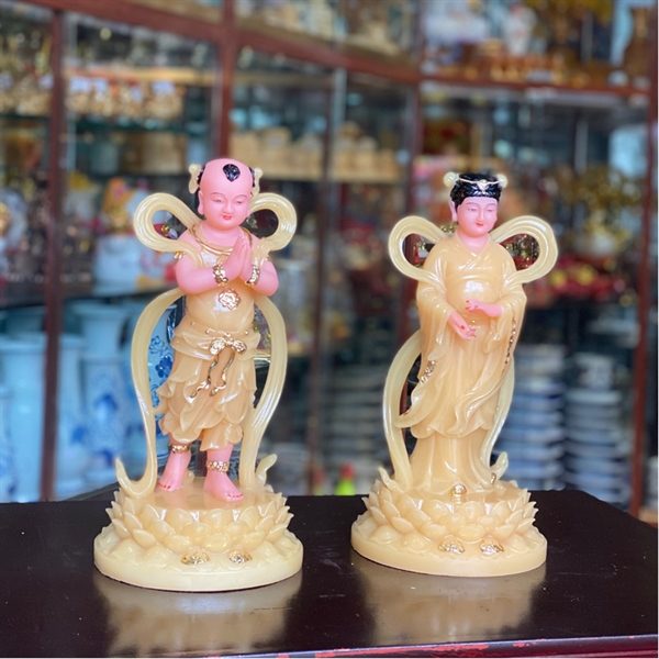 Tượng Tiên Đồng Ngọc Nữ Bột Đá Vàng