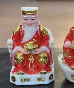 Tượng Thần Tài Thổ Địa Cục Vàng Bột Đá Đỏ