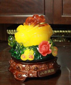 Cóc Thiềm Thừ Phong Thuỷ Xoay Đế Gỗ Hồ Lô Vàng Mật Ong