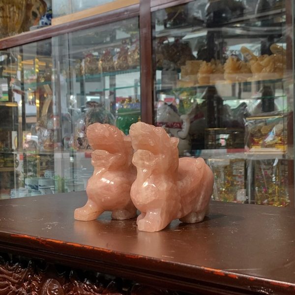 Cặp Tỳ Hưu Đá Thạch Anh Hồng