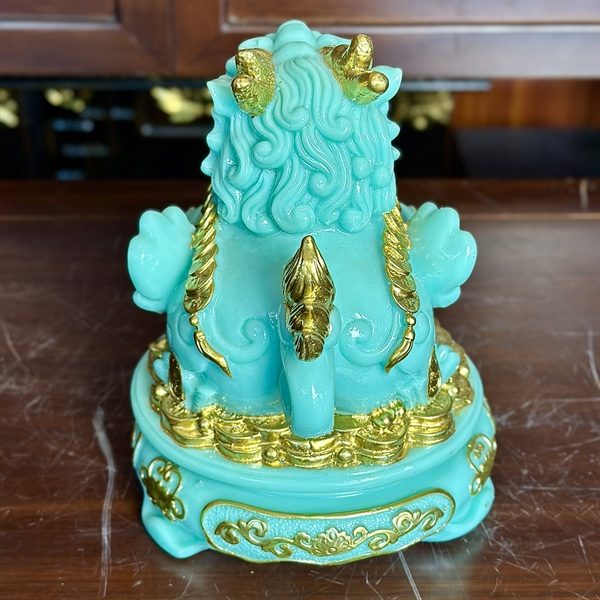 Tỳ Hưu Phong Thủy Đế Xoay Bột Đá Xanh Ngọc Bích