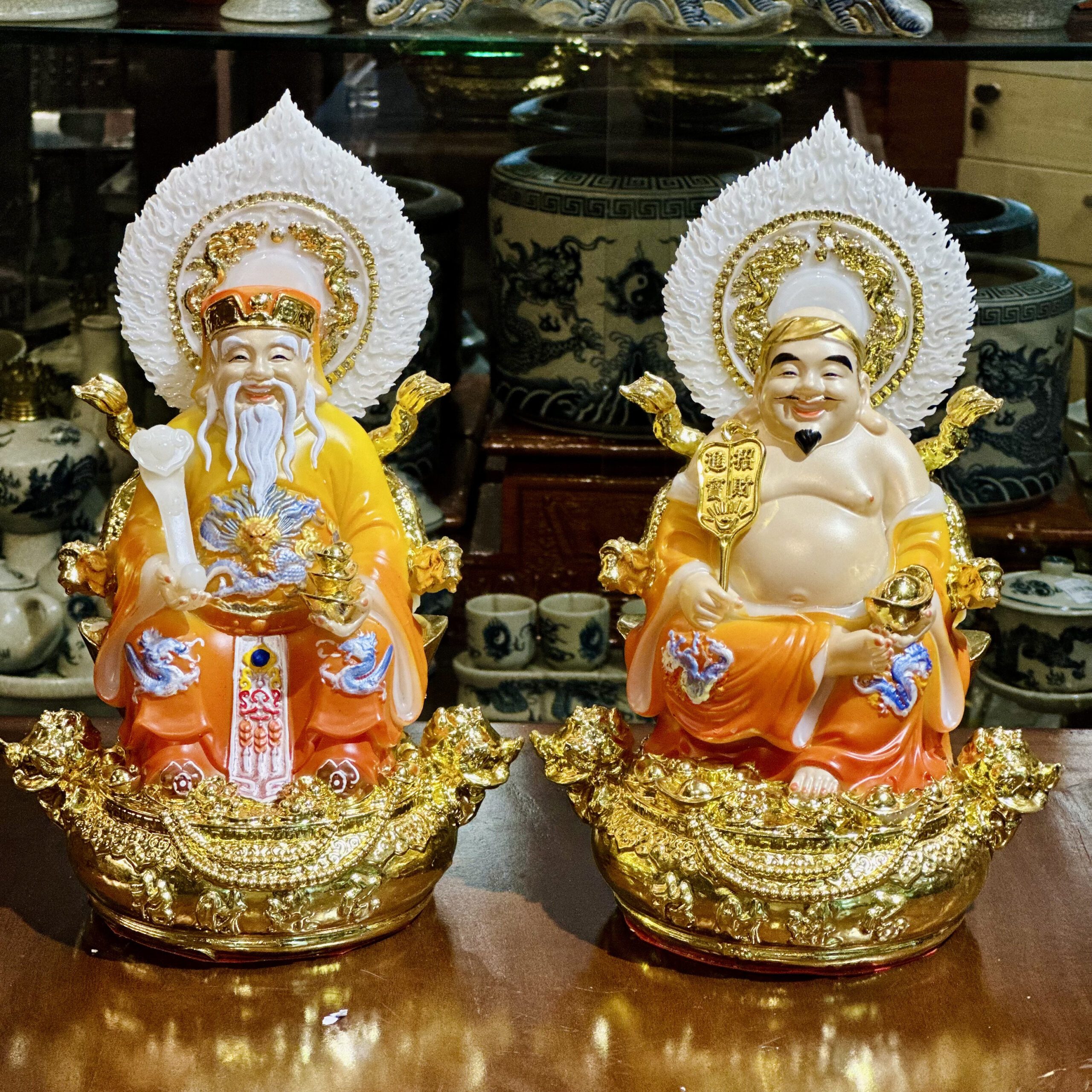 Tượng Thần Tài Thổ Địa Hiệu Ứng Đồng Cam