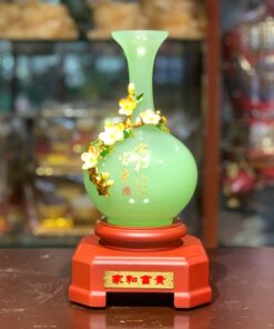 Bình Hút Tài Lộc Như ý Đá Onyx Xanh BTL02