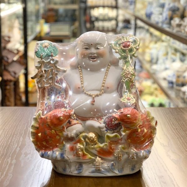Tượng Di Lặc Sứ Áo Gấm Như Ý