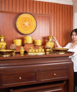Bộ Đồ Thờ Gia Tiên Sứ Vàng Kim Sa