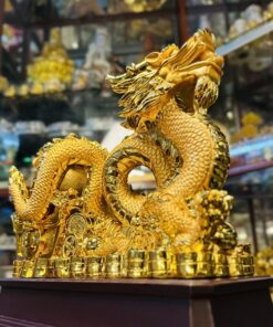 Tượng Rồng Kéo Túi Tiền Tài