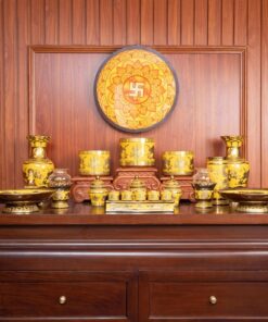 Bộ Đồ Thờ Gia Tiên Sứ Vàng Kim Sa
