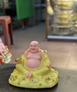 Phật Di Lặc Tròn Bột Đá Vàng