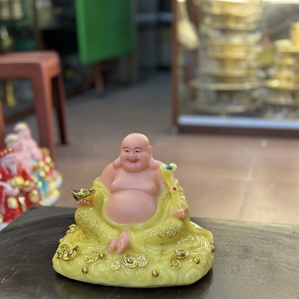 Phật Di Lặc Tròn Bột Đá Vàng