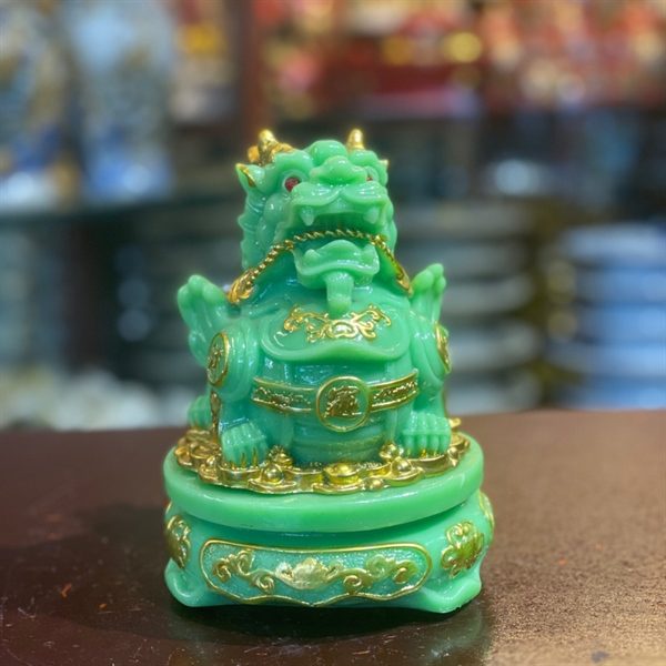 Tỳ Hưu Phong Thủy Đế Xoay Bột Đá Xanh Lục