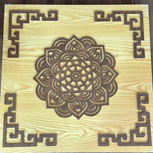 Combo Bộ Ốp Hoa Văn Trang Trí Mandala Và 4 Triện Góc Hoa Văn