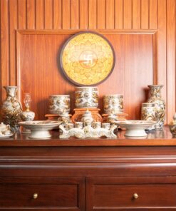 Bộ Thờ Gia Tiên Men Rạn Vẽ Vàng BTGTMRVV1