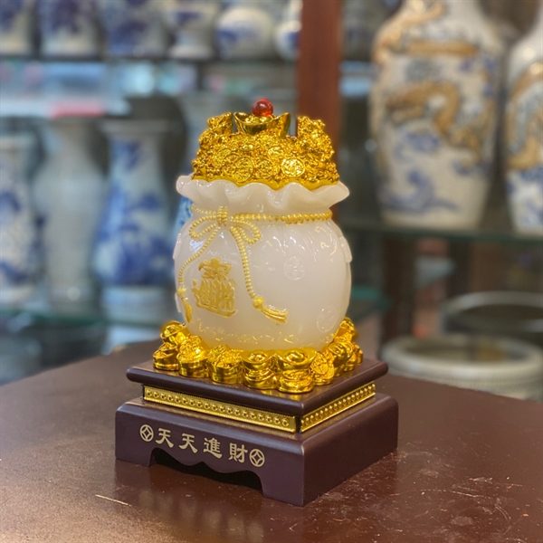 Túi Tiền Vàng Màu Trắng Chiêu Tài