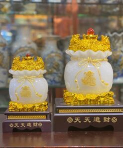 Túi Tiền Vàng Màu Trắng Chiêu Tài