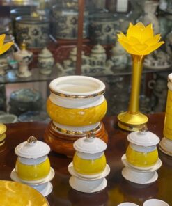 Bộ Đồ Thờ Thần Linh Sứ Vân Đá Vàng BDTTLVDV1