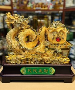 Tượng Rồng Kéo Túi Tiền Tài