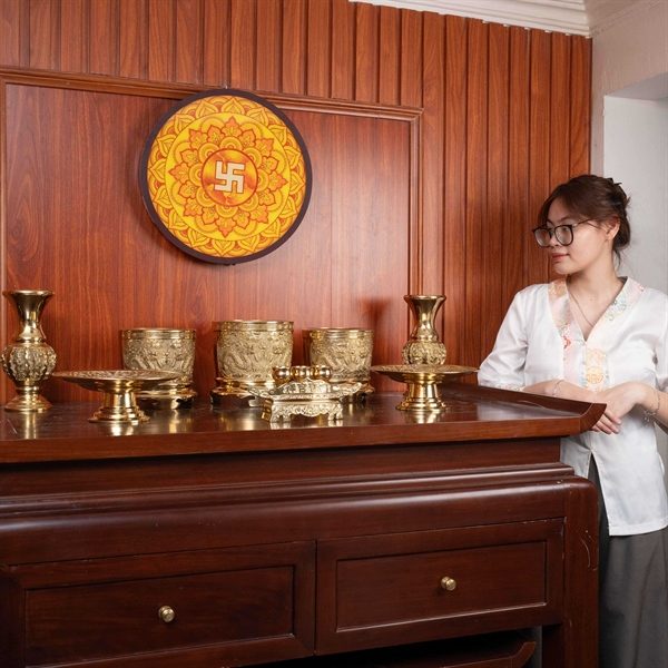 Bộ Đồ Thờ Gia Tiên Đồng Vàng BTGTDV1