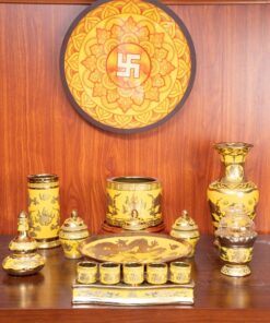 Bộ Đồ Thờ Thần Linh Sứ Vàng Kim Sa