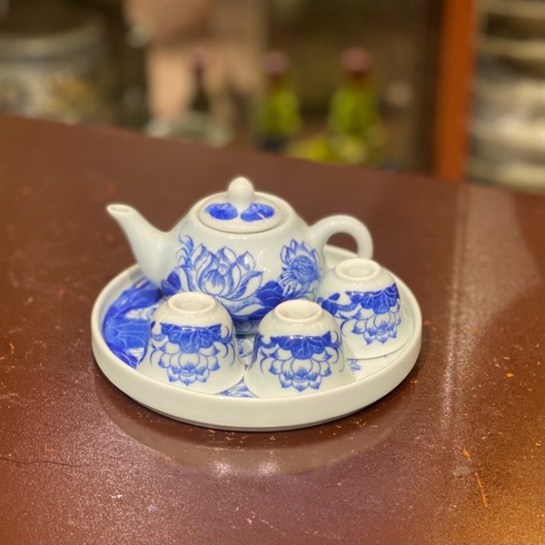 Bộ Ấm Chén Trà Thờ Men Ngọc