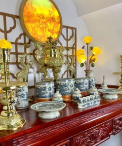 Bộ Đồ Thờ Gia Tiên Men Rạn Vẽ BGT01RV