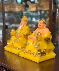 Tượng Thần Tài Thổ Địa Phú Quý Bột Đá Vàng Thạch Anh