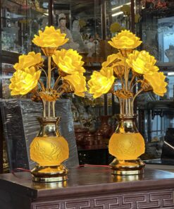 Đèn Thờ Hoa Sen 5 Bông Lưu Ly Minh Liên