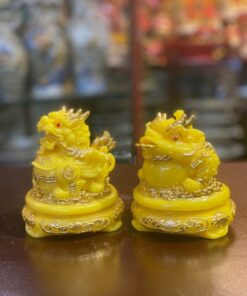Cặp Cóc Thiềm Thừ & Tỳ Hưu Phong Thủy Đế Xoay Bột Đá Vàng