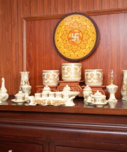 Bộ Đồ Thờ Gia Tiên Men Vàng Ngà